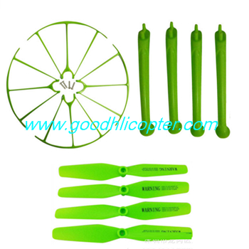 SYMA-X5HC-X5HW Quad Copter parts Main blades + protection cover + undercarriage (green color) - Click Image to Close
